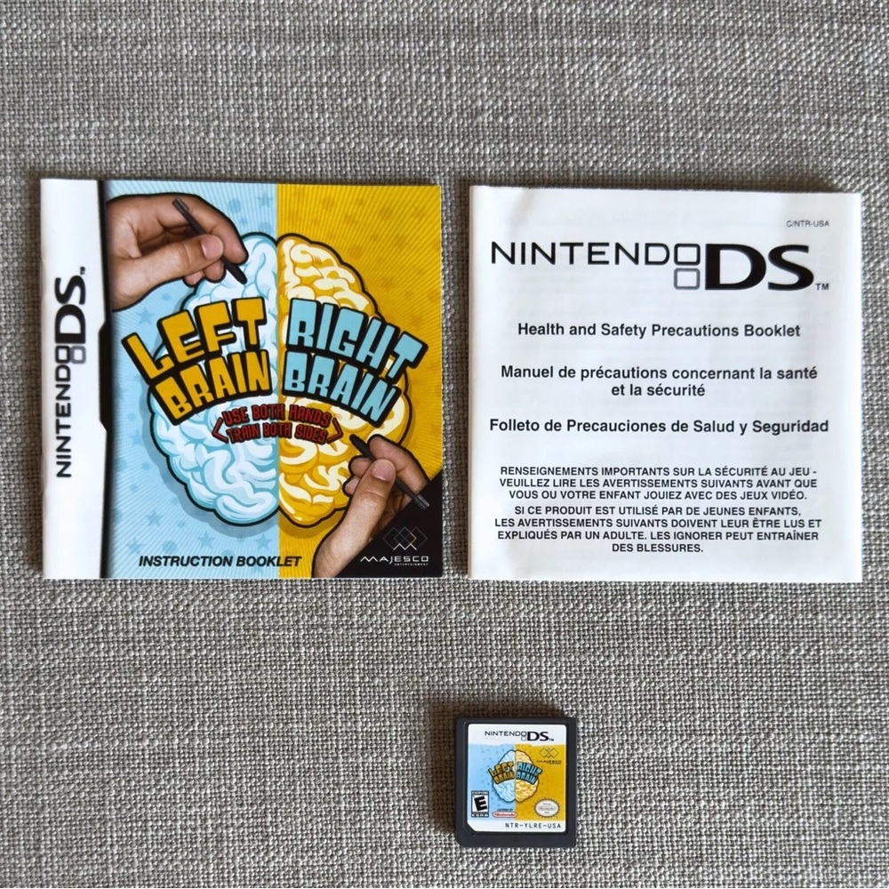Left Brain Right Brain 2007 Nintendo DS Lite 3DS CIB Complete